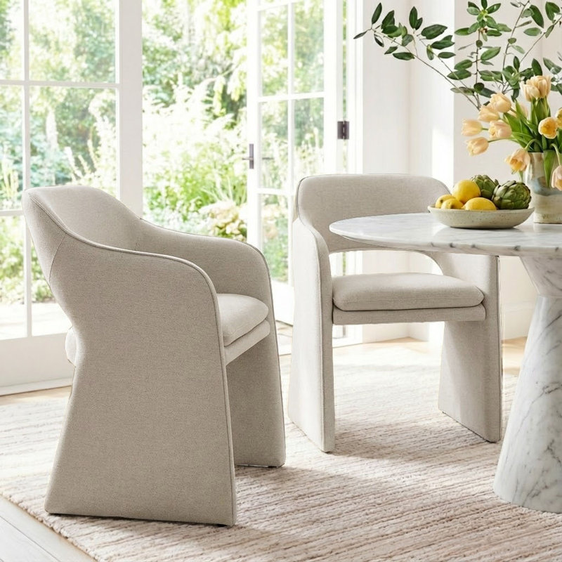 Chaise rembourrée imperméable en tissu, Beige