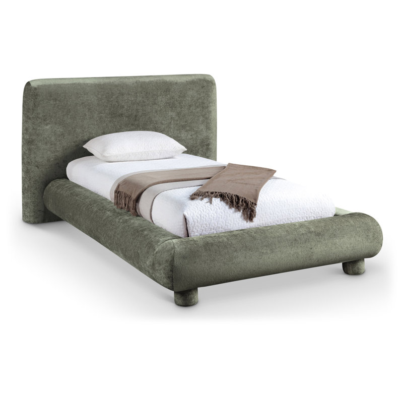 Lit en tissu de chenille Huckstep, Tissu chenille vert, Simple