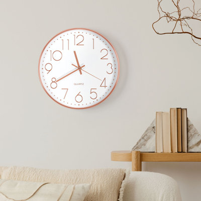 Rose Gold 11.5" Silent Non-Ticking Quartz Wall Clock