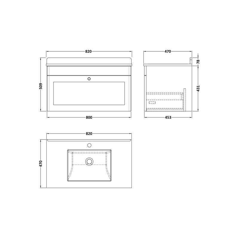 Classique 800 Single Bathroom Vanity with Vanity Top, Satin White