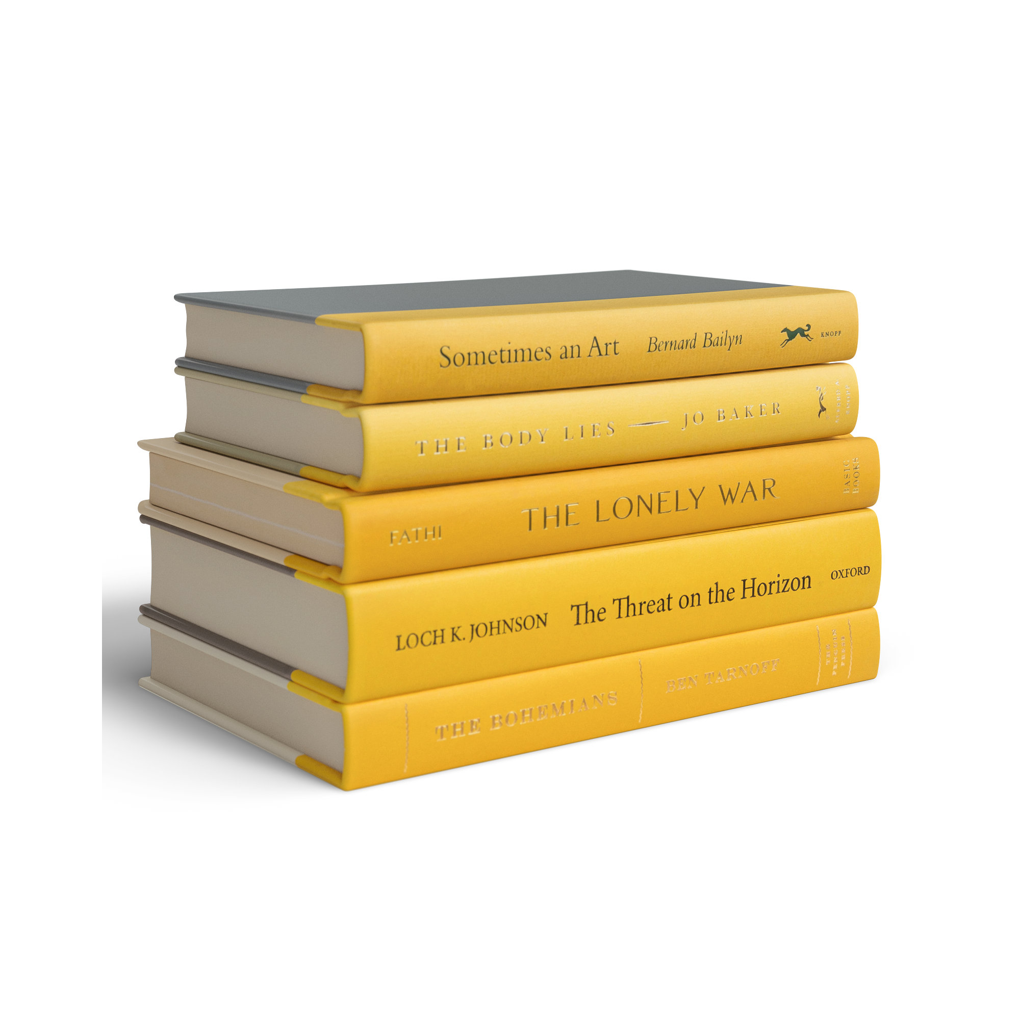 Abordale Decorative Books - Saffron Book Stack - 5 Yellow Books