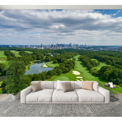 Peel and Stick Wallpaper Golf Course Men Cave Nature Landscape Sports Golf Greenery Wall Murals 100"H x 144"W Removable PVC Wall Paper Self-Adhesive Wall Decor for Bedroom Living Room Home Office