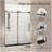 Frameless shower door 56-60 "W x 76" H, 1/4 "(6 mm) Clear Tempered Glass, Explosion Proof Film, Stainless Steel Handle, Matte Black