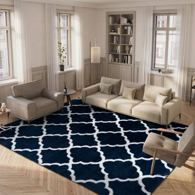 Tapis bleu / blanc Danesha
