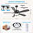52" 5-blades Modern Crystal Ceiling Fan Fandelier With Lights And Remote Control