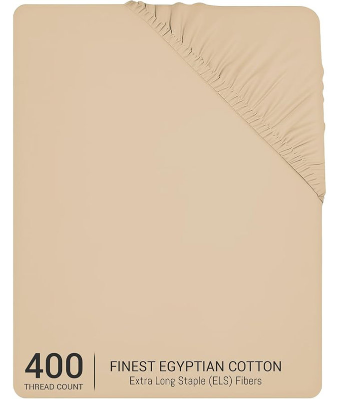 Premium 100% Egyptian Cotton Fitted Sheet – 35cm Extra Deep Pocket, Luxury Hotel Style, Soft & Breathable, Super King (6')