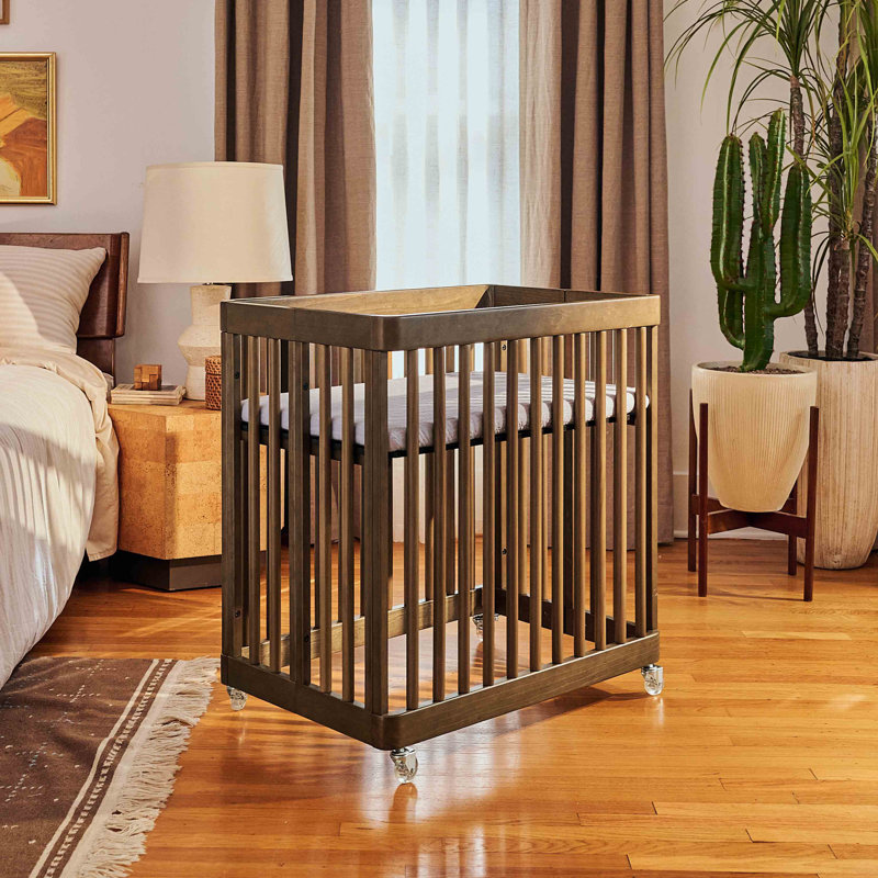 Natural Walnut 8-in-1 Convertible Crib with Rounded Spindles