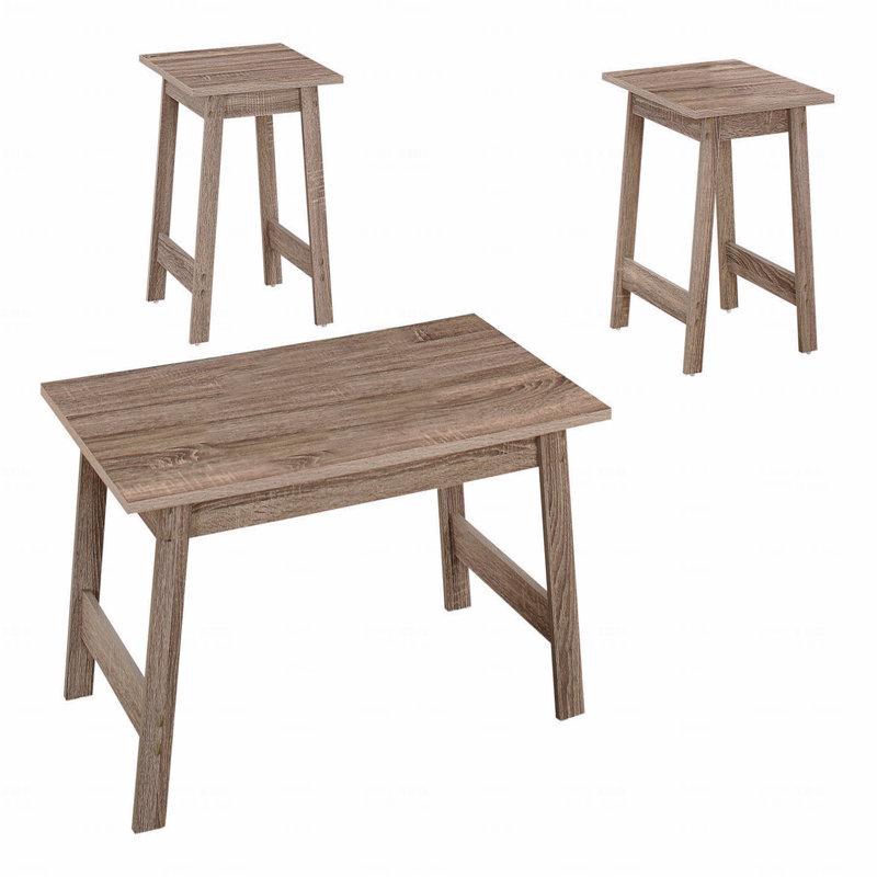 Table Set, 3Pcs Set, Coffee, End, Side, Accent, Laminate, Transitional, Light Brown