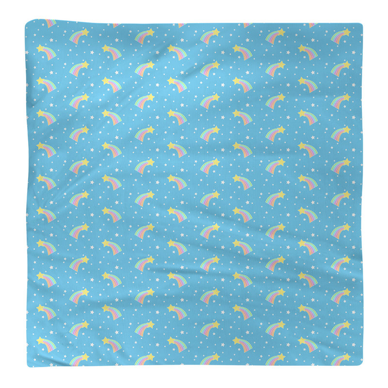 Serviette de coton à motif filante stars, H 0,1 po x l 22 po x P 22 po, Bleu, Sergé de polyester