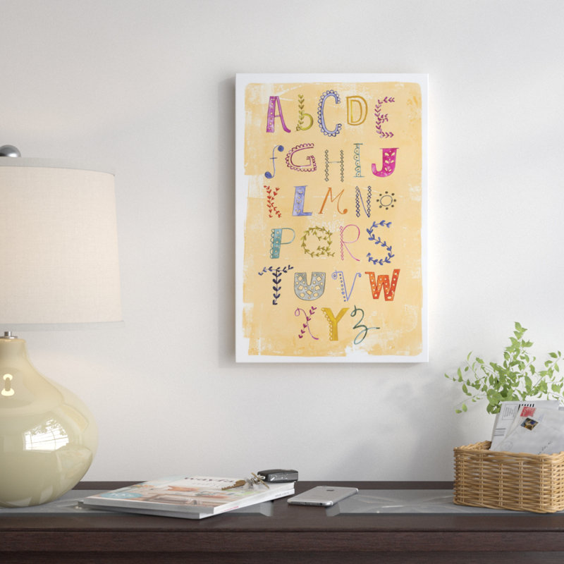 « alphabet », art textuel sur toile tendue, H 60 po x l 40po x P 1,5 po, Pas de tapis, Toile tendue