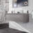 Hereford 48 In. Concrete Gray Wall Mount Double Sink Bath Vanity With Carrara Quartz Top And Undermount Porcelain Sinks-655891253