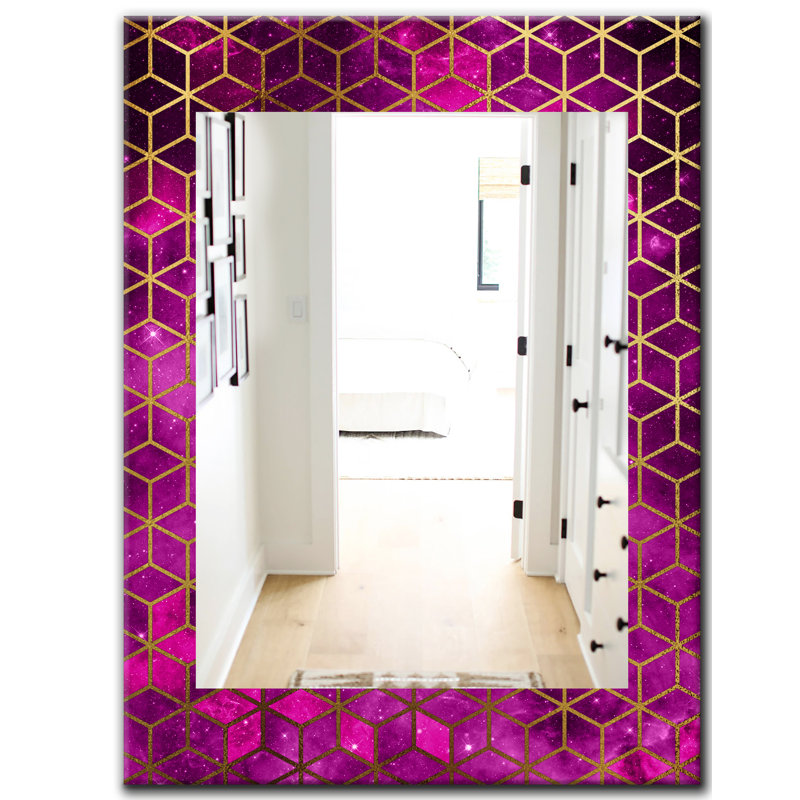 Mirror, 39.4" H x 29.5" W, Purple/Gold