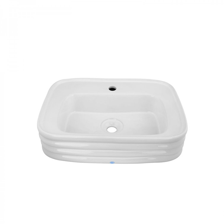 The Renovators Supply Inc. 16.37'' Ceramic, White Ceramic Rectangular Bathroom Sink