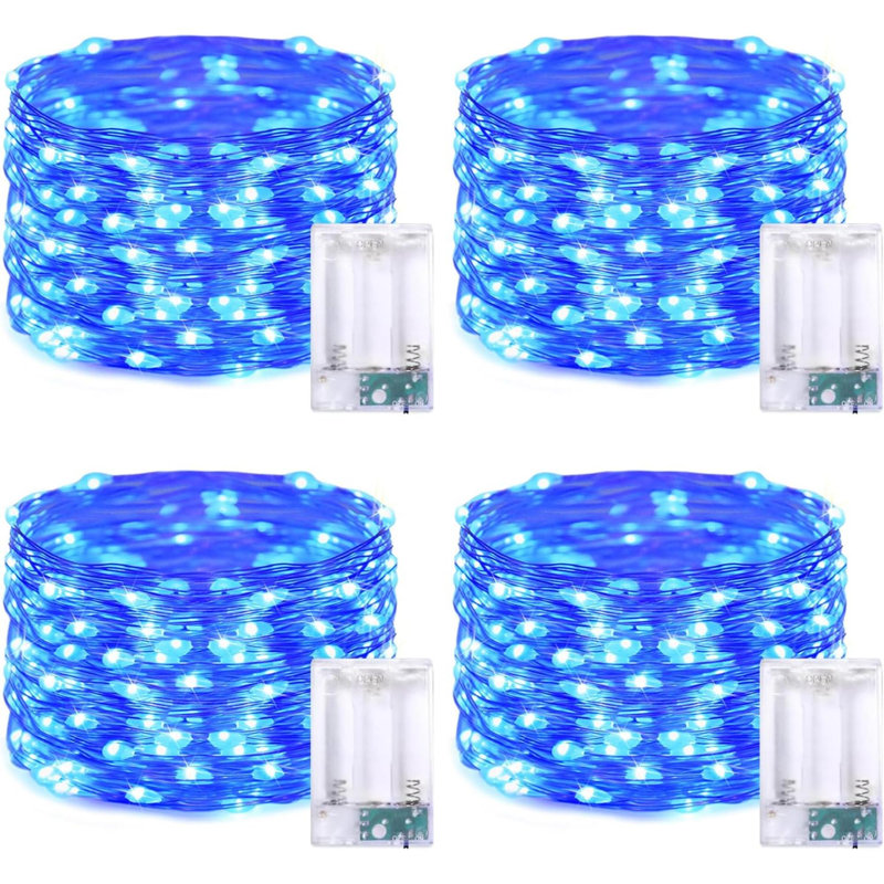 4 Pack 50 LED Fairy Lights Battery Operated  Wire Waterproof  Christmas Lights For Party Wedding Indoor Outdoor Decorations