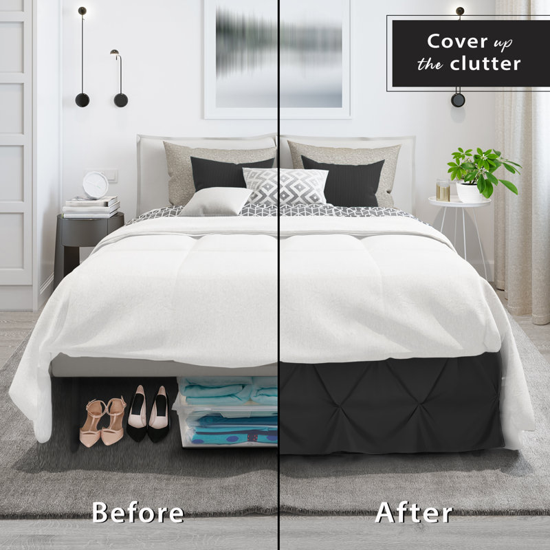 Tailored Bed Skirt, Black, Full/Double