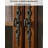 Rubber Wood Carved Glass Door Bookcase with Drawers