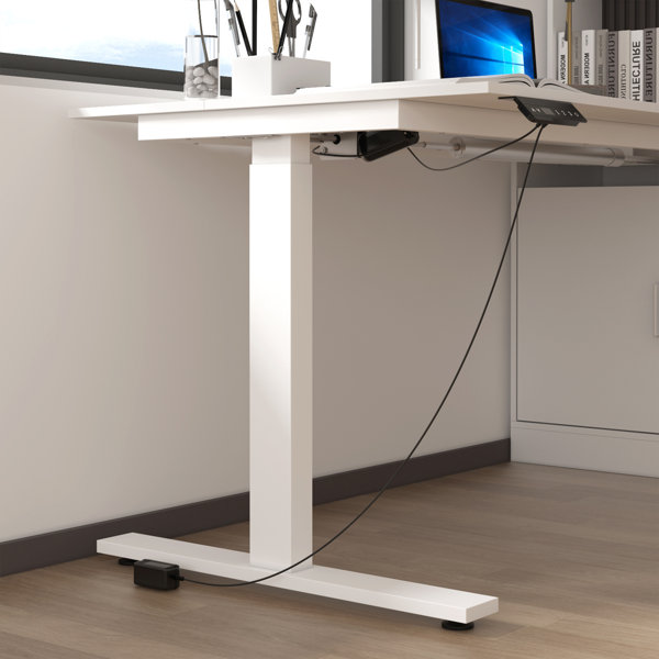 Brayden Studio® Elevating Computer Desk With 68.5'' W Bookcase ...