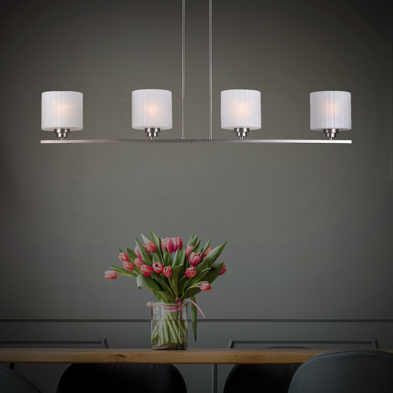 Stapleford 4 - Light Brushed Nickel Kitchen Island Pendant