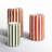 SET OF THREE CERAMIC VASES WITH VERTICAL STRIPES - ONE EACH COLOR