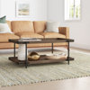Nikole 42" Wide Industrial Rustic Solid Wood Metal Rectangular Coffee Table With 1 Shelf