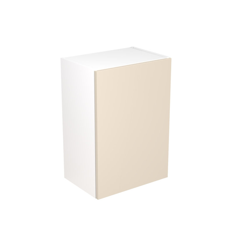 KitchenKit Flatpack Slab Gloss Wall Unit, 72cm H x 50cm W x 33cm D, Cashmere