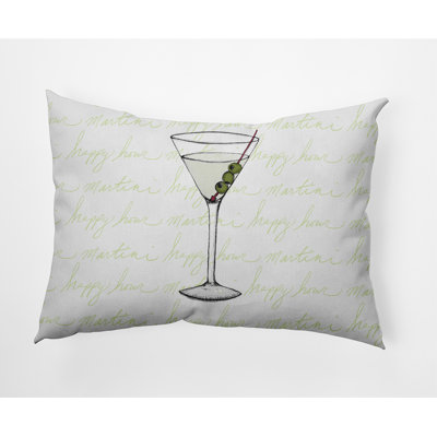 Martini Reversible Throw Pillow