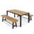 3-Piece Outdoor Acacia Wood Dining Set, 71" Rectangular Patio Table & 2 Benches