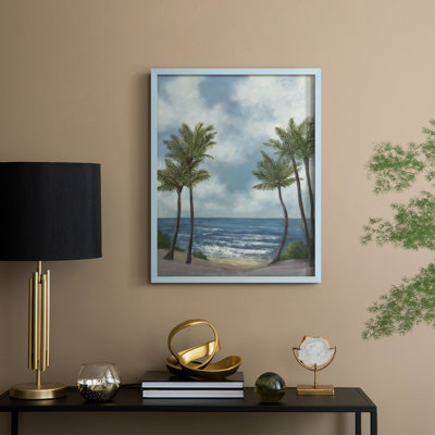 Coastal Palm Tree II, reproduction encadrée - bois massif