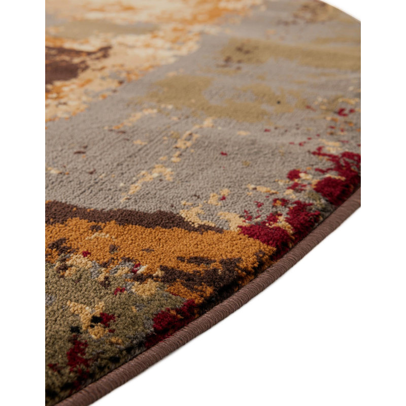 Adetomiwa Geometric Indoor Rug, Round 5'3"