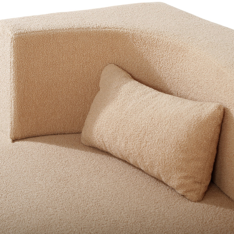 Canapé-lit convertible avec tissu en peluche confortable pour les petits espaces