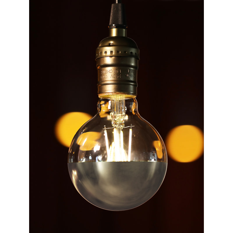 Demi-ampoule sphérique à DEL à intensité variable G25, ampoules Edison rétro, anti-reflets, base E26, blanc chaud 3000K