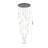 24-Light Black Chandelier With White Glass Pendants-616026288