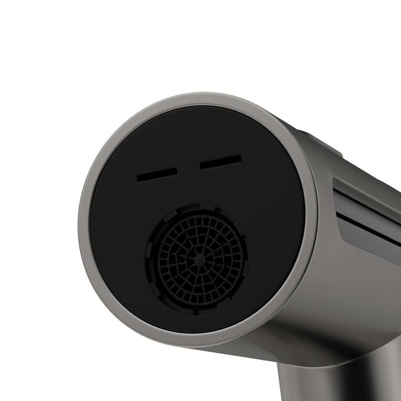 Robinet de cuisine rotatif à 360 ° Gunmetal noir, 4 modes de pulvérisation pour les pots de remplissage, contrôle des éclaboussures, cartouche en céramique, complet, trousse d'installation rétractable de 1,65 po de largeur de base,