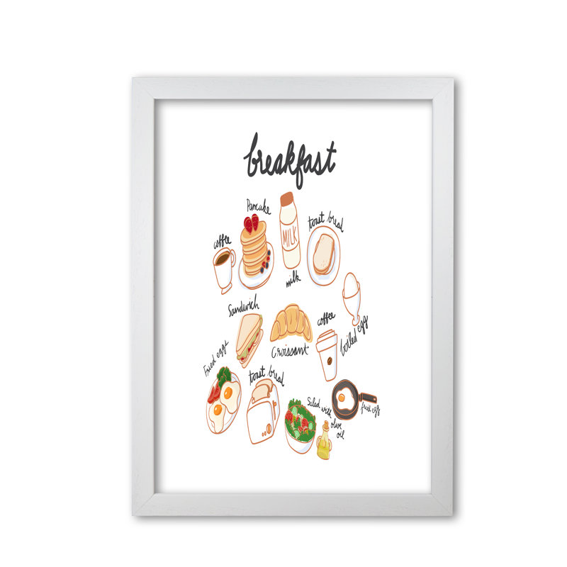Breakfast Collection Landscape - Print, White Grain Frame, 30 cm H x 21 cm W x 5 cm D