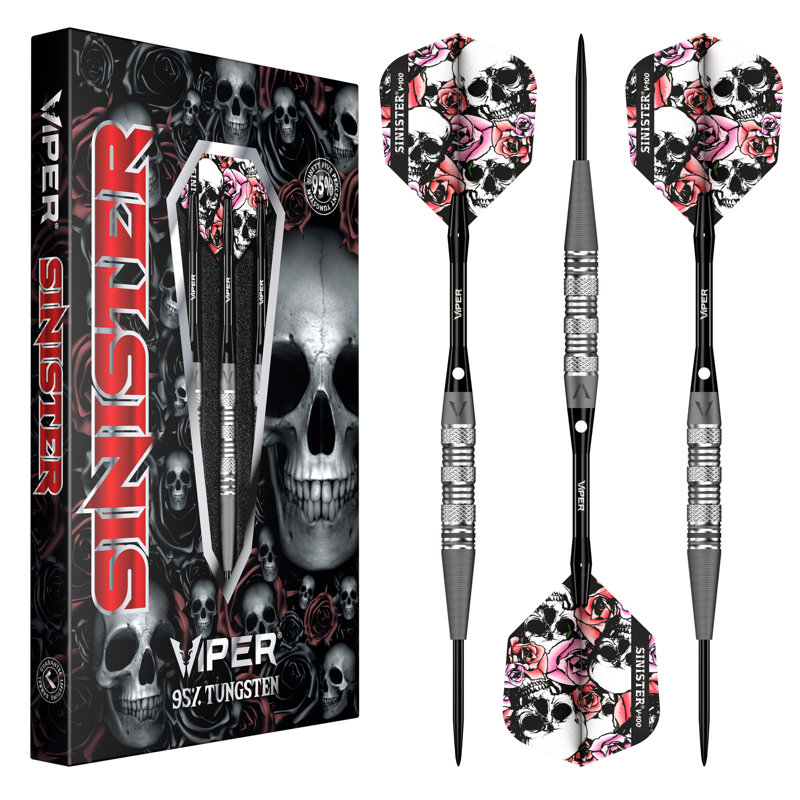 Ensemble de fléchettes à pointe de tungstène en acier Viper Sinister - triple molette - 22 grammes