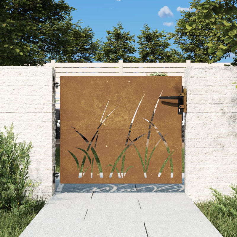 Oliphant Metal Gate, 75cm H x 85cm W x 3cm D, Rusty