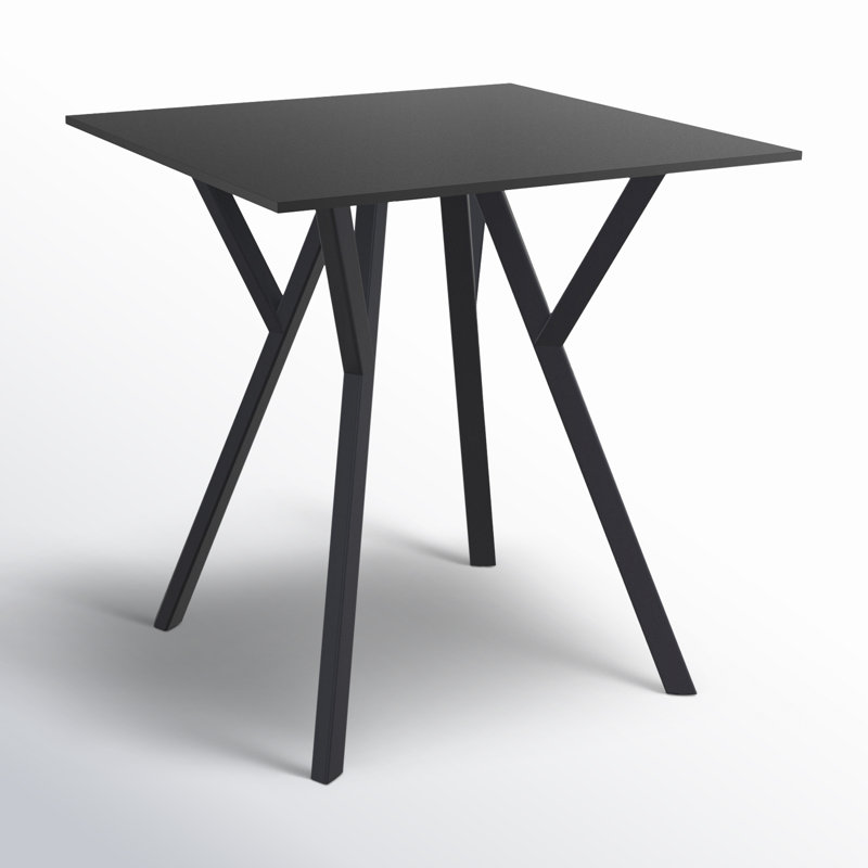 Lexington Square Outdoor Dining Table , 27.5'' in. W 27.5'' in. D, Black
