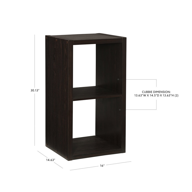 Hamlett Two-Shelf 16" by 30" Bookcase, Espresso