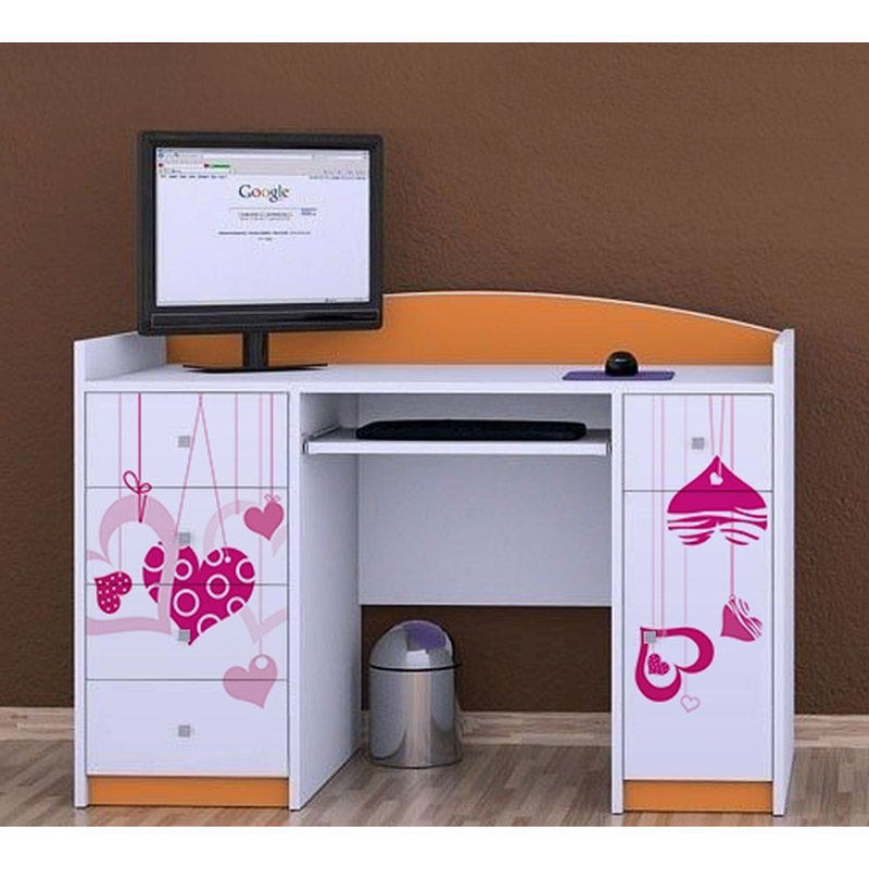Carolina 125cm Computer Desk, Orange