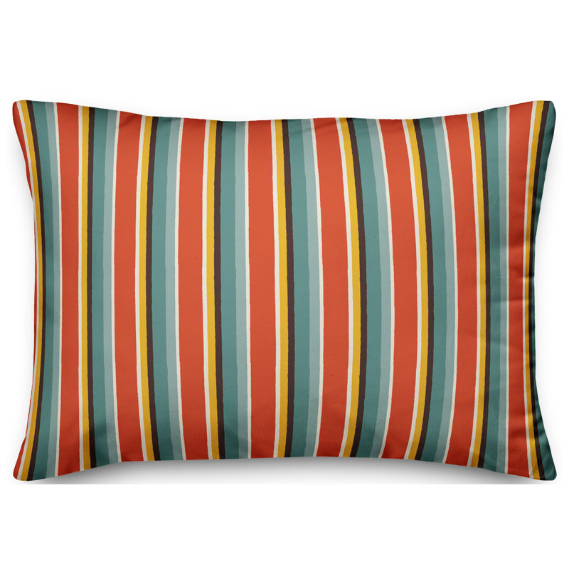 Coussin Stripes, Rouge, jaune et vert