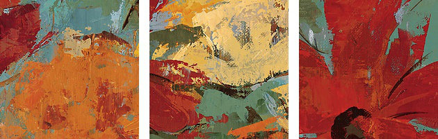 «Bright Expressive Garden» par Aniessa, reproduction d'art, H 24 po x l 32 po x P 1 po, Cadre blanc