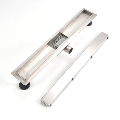 2 In 1 Tile Insert Linear Shower Drain, 304 Stainless Steel Odor Proof Floor Drain Set