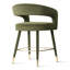 Tabouret de bar en velours à hauteur de comptoir avec repose-pieds doré, tabouret de comptoir pour îlot de cuisine 24 po-620758241