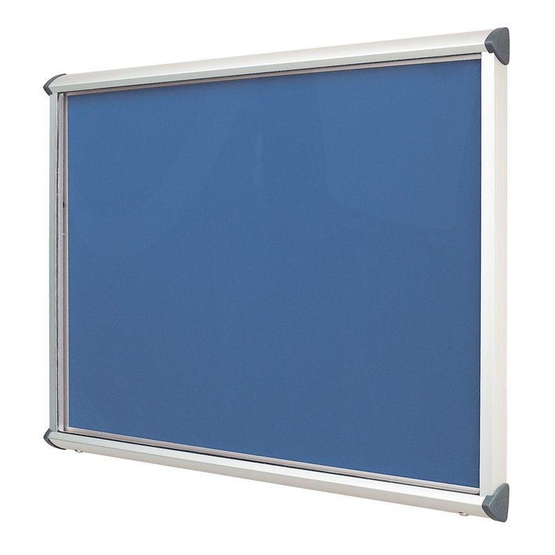 Exterior Wall Mounted Bulletin Board, 75cm H x 53.7cm W, Aluminium, Blueberry