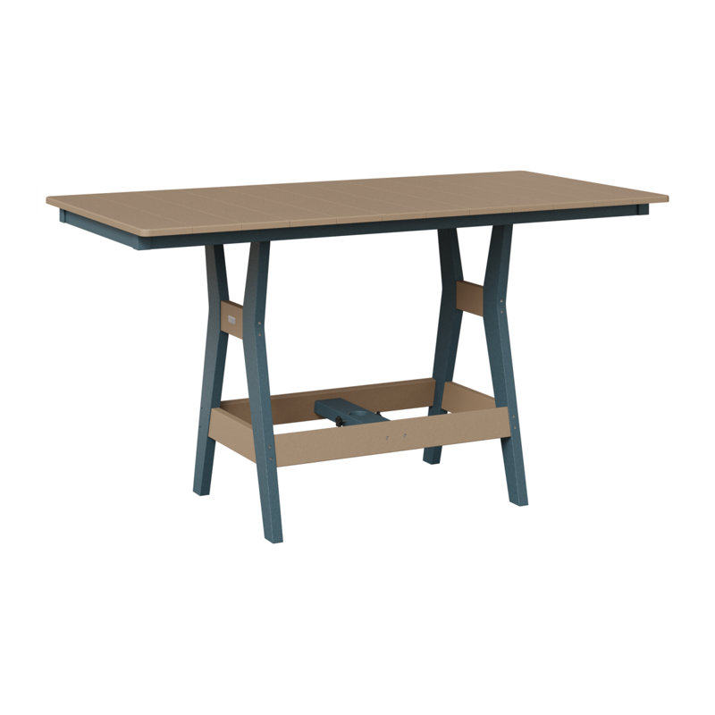 Berlin Gardens Harbour 66″ Rectangular Dining Table, Slate, 30.37" H x 66" W x 33" D, Weatherwood