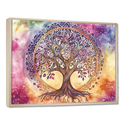 Art mural arbre de vie, toile Mandala, mandala arbre de vie