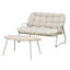 Ensemble de causeuse et de table basse d'extérieur moderne, ensemble de conversation de patio toutes saisons avec coussins épais, mobilier de bistro 2 pièces pour la cour, le balcon, le jardin, blanc cassé