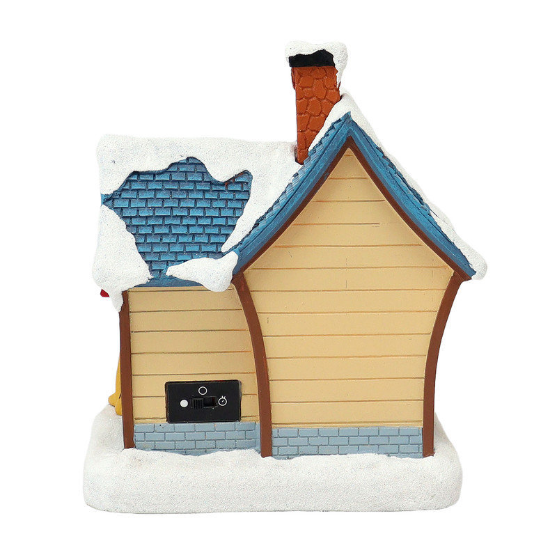 Maison de Mickey et Pluto Disney (18,5 cm de hauteur) - Lumières DEL, musique, piles - Résine peinte à la main