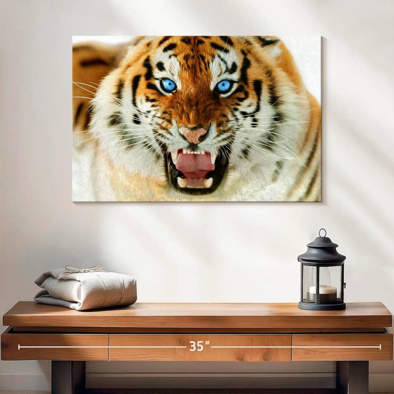 Tigre furieux Brampt, H 16 po x l 24 po
