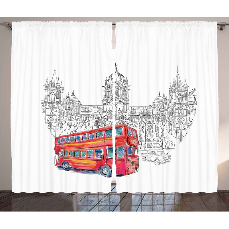 Mifflinville Semi Sheer Curtain Pair, 54" W x 108" L